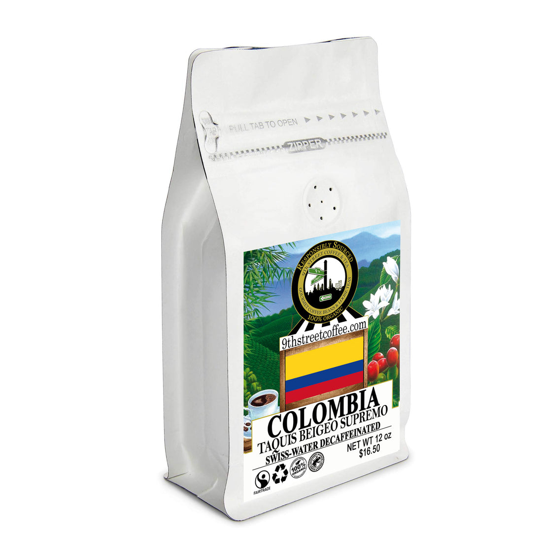 Organic Swiss Water Decaf Colombian Supremo Coffee